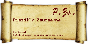Piszár Zsuzsanna névjegykártya